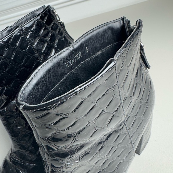 RAID Wynter heeled ankle boots in black croc size 6 - Picture 5 of 5